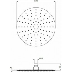 Ανακλινόμενη κεφαλή Armando Vicario 800351-201+800085-201 Brushed gold με Επίτοιχο Μπράτσο Οροφής